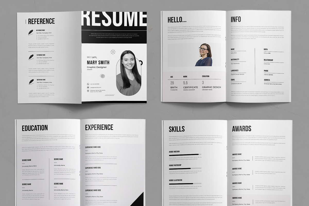 Resume Booklet Template, a Resume Template by ContestDesign (Photo 2 of 3)