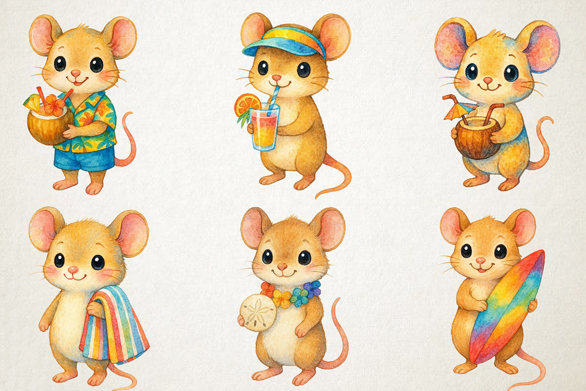 Cute Beach Mouse PNG Clipart, an Animal Illustration by RobertsArt (Photo 3 of 5)