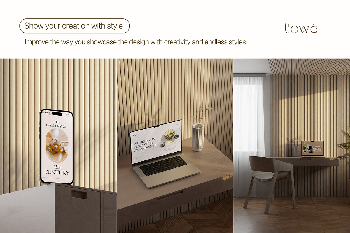 Lowe - Minimal Mockup Bundle, a Device Mockup by Creavora (Photo 5 of 9)