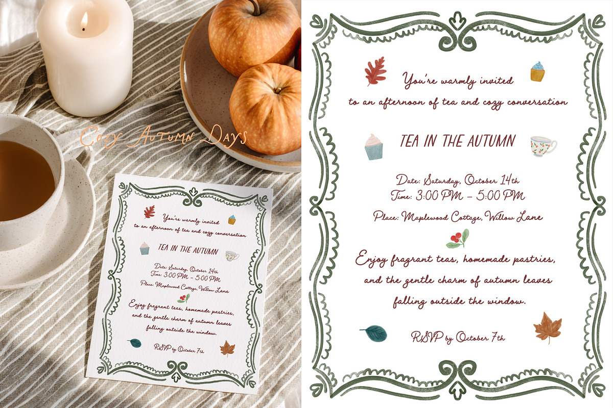 Cozy Autumn days Cottagecore Clipart, an Object Graphic by Essentially Nomadic (Photo 3 of 10)