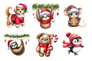 Christmas Animals Clipart, an Illustration by Design Market (Thumbnail 2 of 5)