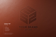 Leather Emboss Logo Mockup, a Merchandise Mockup by VanillineGraph (Thumbnail 1 of 4)