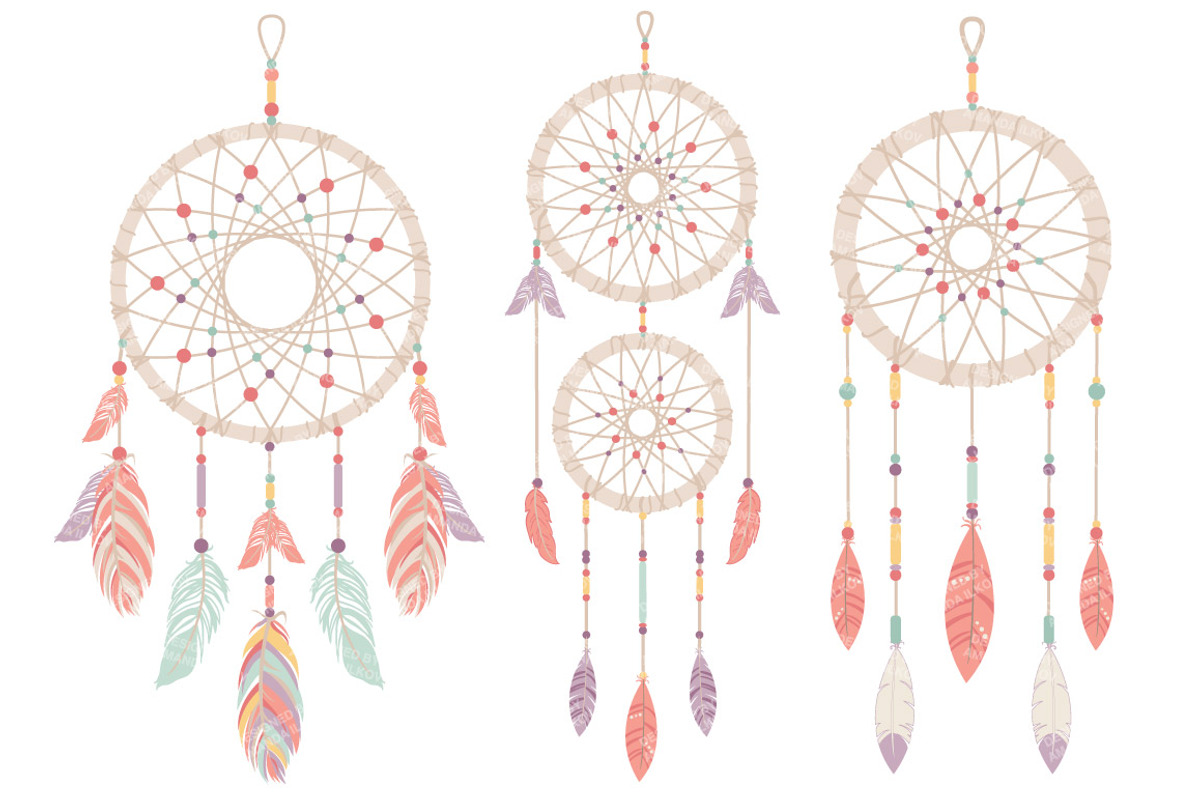 Vintage Vector Dreamcatchers Clipart, an Illustration by Amanda Ilkov (Photo 3 of 4)
