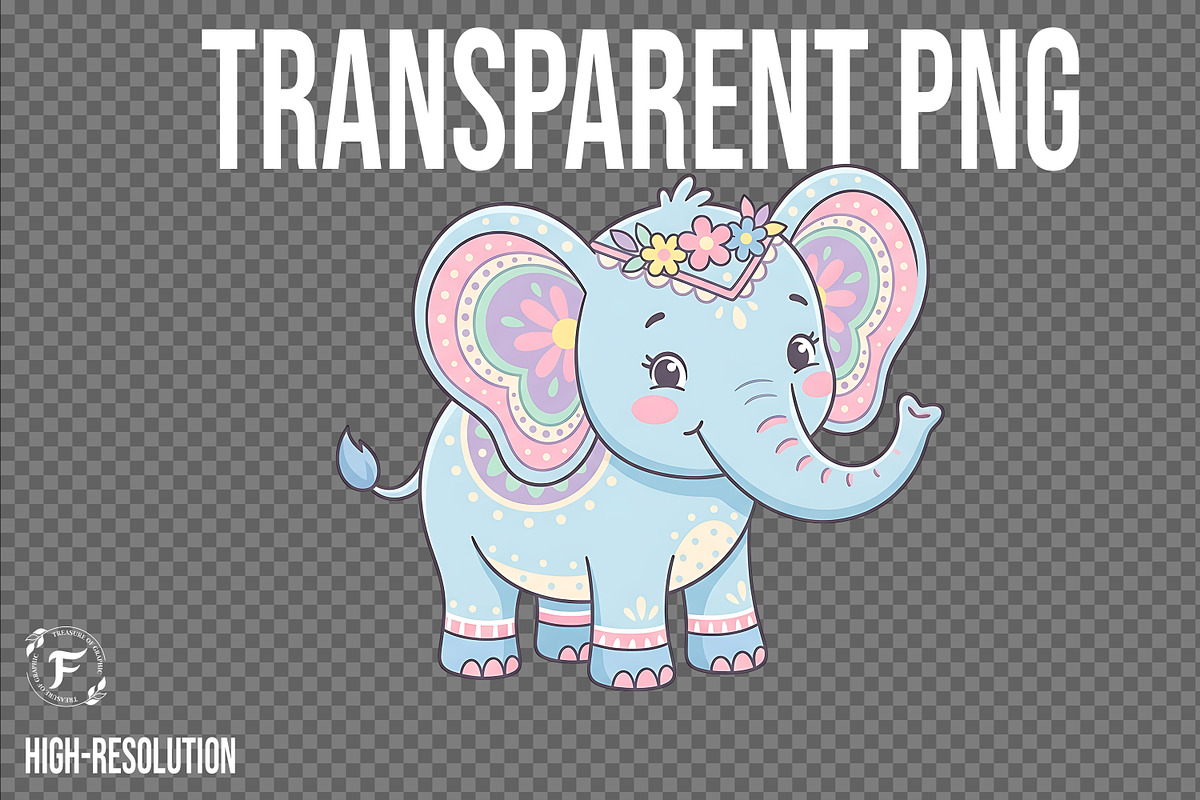 Cute Elephant Clipart, an Animal Illustration by Forhadx5 (Photo 2 of 10)