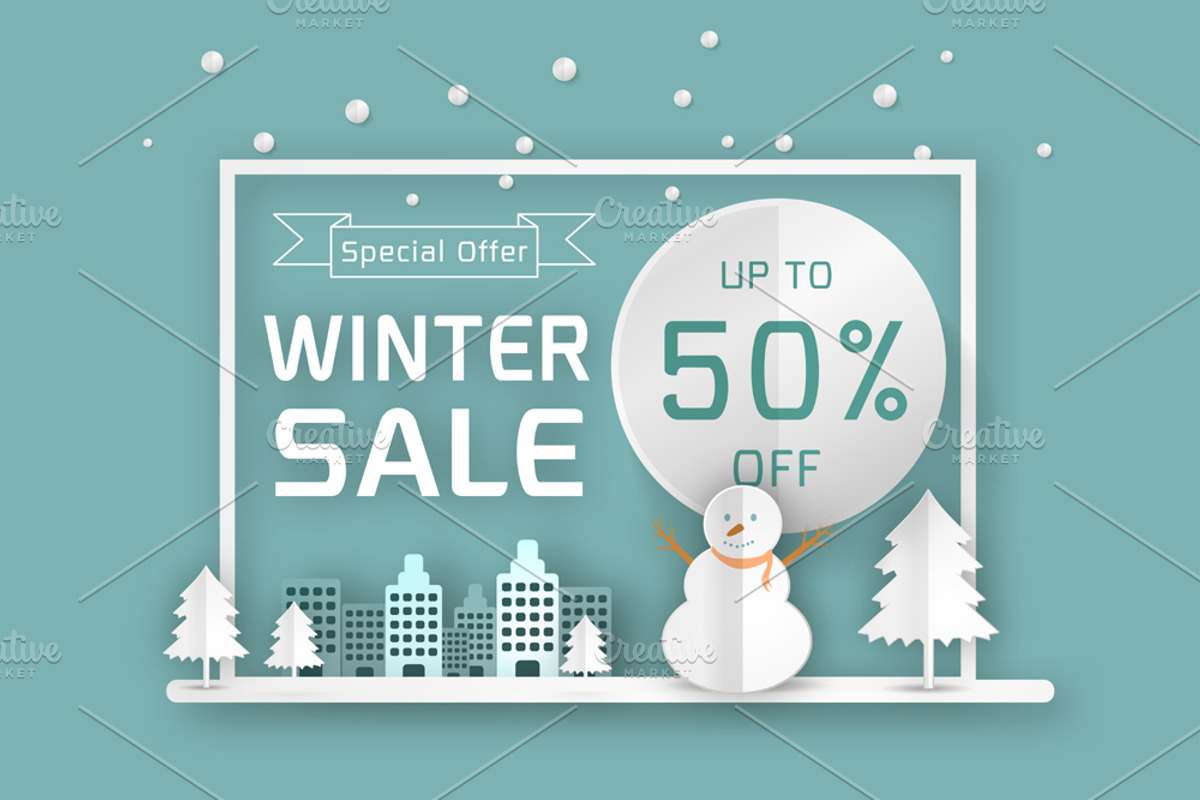vector winter sale poster template, a Card Template by essense (Photo 2 of 2)