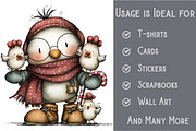 Christmas Crazy Chicken Lady Clipart, an Illustration by Pixels.Craft (Thumbnail 3 of 6)