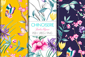 Chinoiserie, Hand Painted Prints.