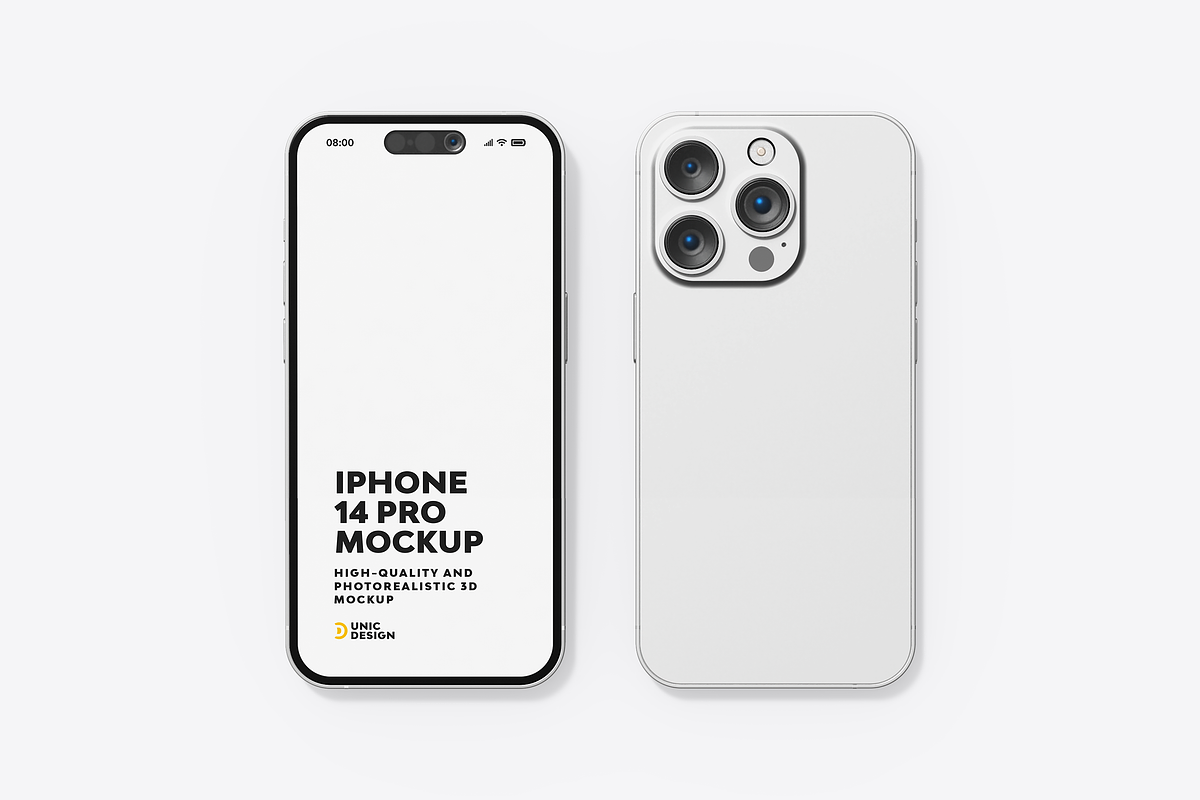 iPhone 14 Pro Mockup, an iPhone Mockup by UnicDesign