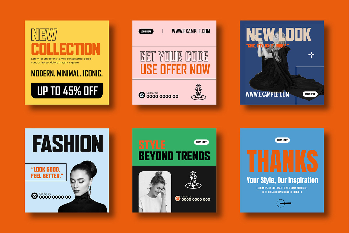Fashion Social Media Post Set, a Social Media Template by MightyDesign (Photo 1 of 8)
