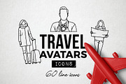 60 Travel Icons - Traveler Avatars, an Outline Icon by Hatch Design Workshop (Thumbnail 10 of 10)
