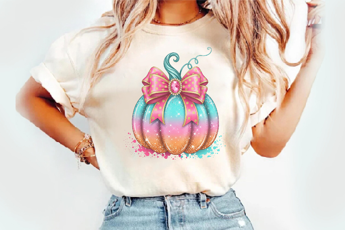 Coquette Glitter Pumpkin Png, an Illustration by Watercolor design (Photo 2 of 3)