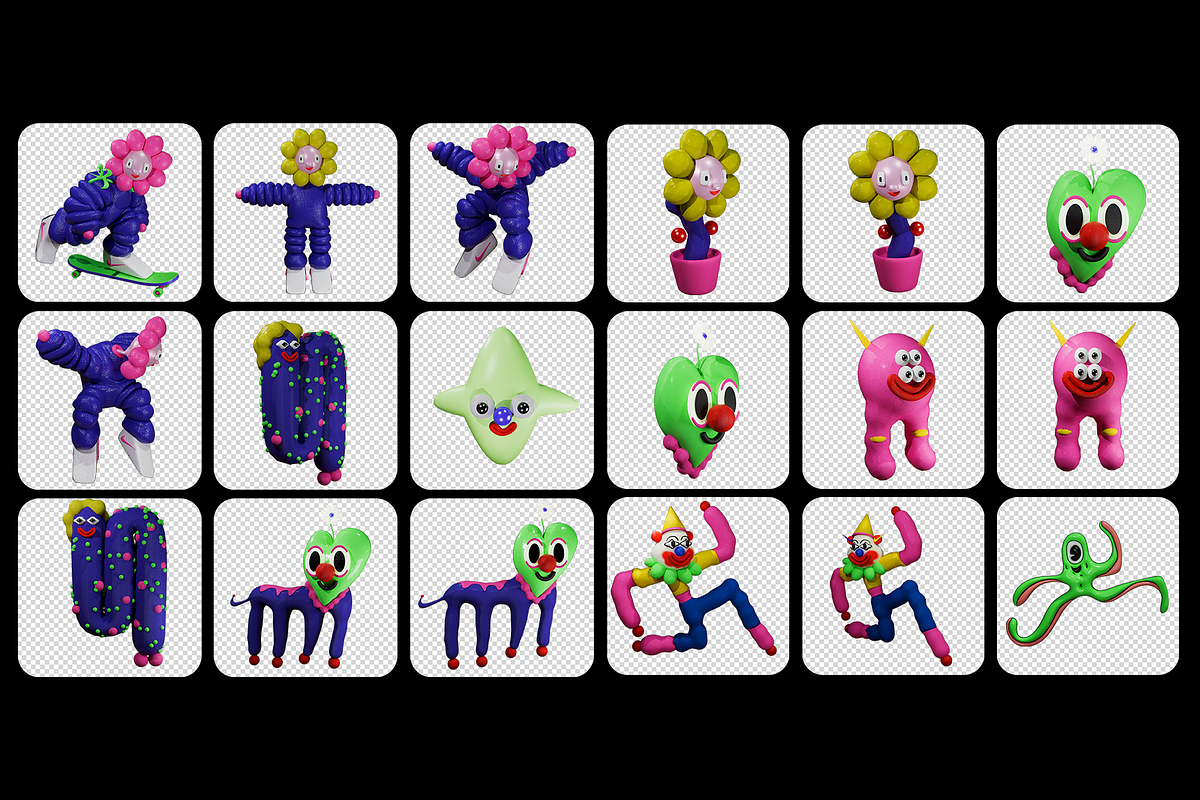 Clownify - 3D Shapes and Figure Pack, an Object Graphic by Dirtybarn (Photo 6 of 8)