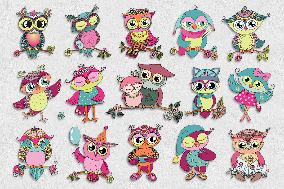 Cute owls, an Object Graphic by Maya Ivart (Photo 2 of 12)