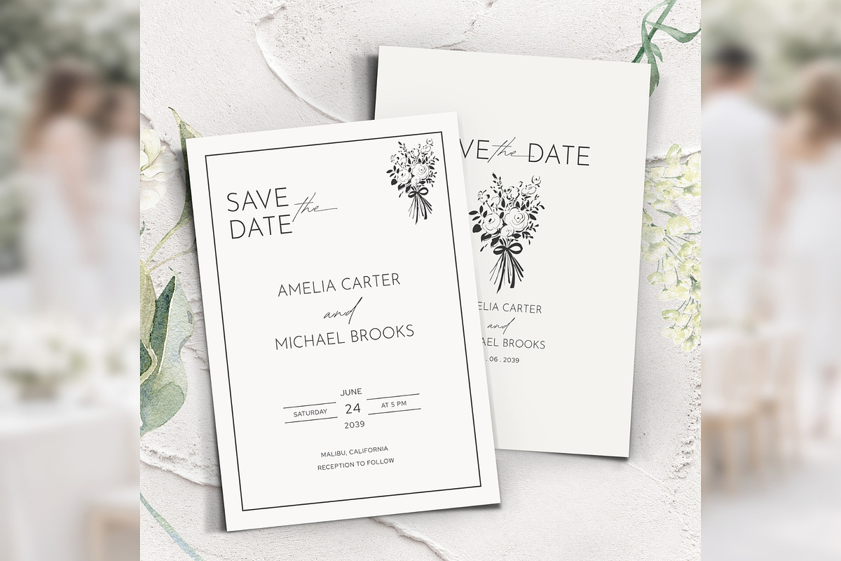Modern Elegant Save Date Canva bd009, an Invitation Template by TyphoonStudio (Photo 1 of 10)
