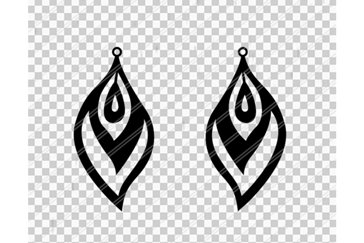 Peacock earrings svg,dxf,ai,eps,png, an Object Graphic by PAPER amaze (Photo 2 of 2)