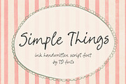 Pen Ink Script font Simple Things, a Script Font by TD fonts (Thumbnail 1 of 8)
