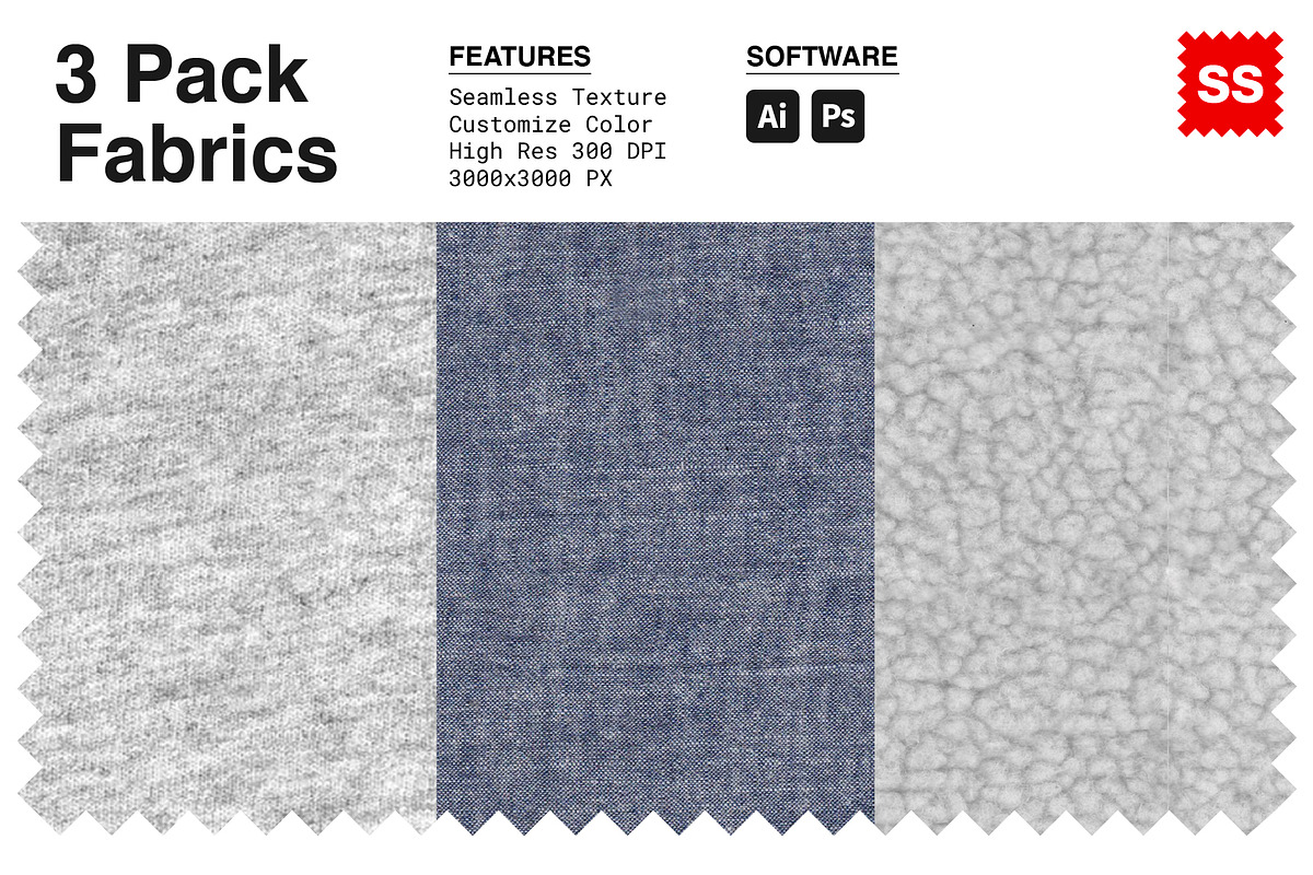 3 Pack Fabric Texture Patterns, a Pattern Graphic by Swatch Supply (Photo 1 of 7)
