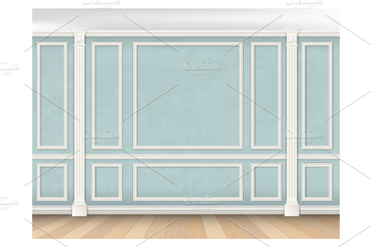 The wall of classic interior. Vector, a Decorative Illustration by belander (Photo 7 of 7)