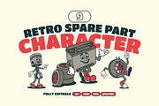 Retro Spare Part Illustration, an Object Illustration by Decoconio Design (Thumbnail 1 of 5)