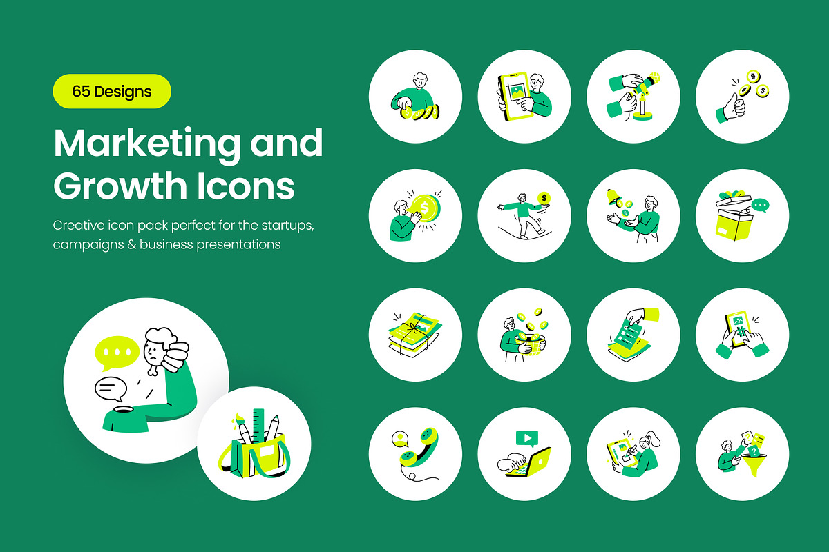 Marketing & Growth Icons, a Duotone Icon by Prosymbols (Photo 1 of 8)
