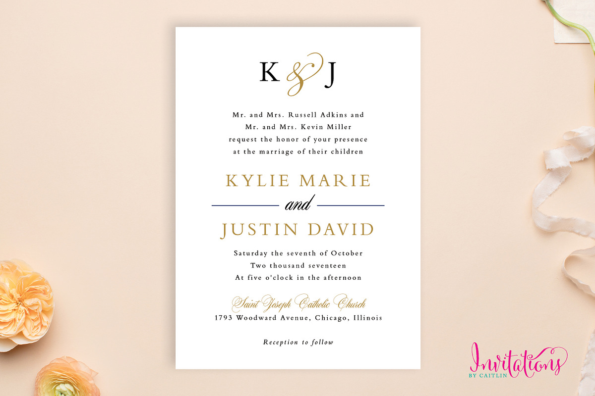 Classic Elegant Wedding Invite Suite, an Invitation Template by Invitations by Caitlin (Photo 2 of 3)