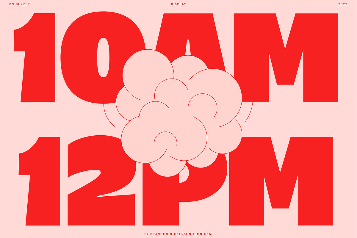 BN Buzzer Sans Serif Display Font, a Sans Serif Font by Bnick (Photo 3 of 18)