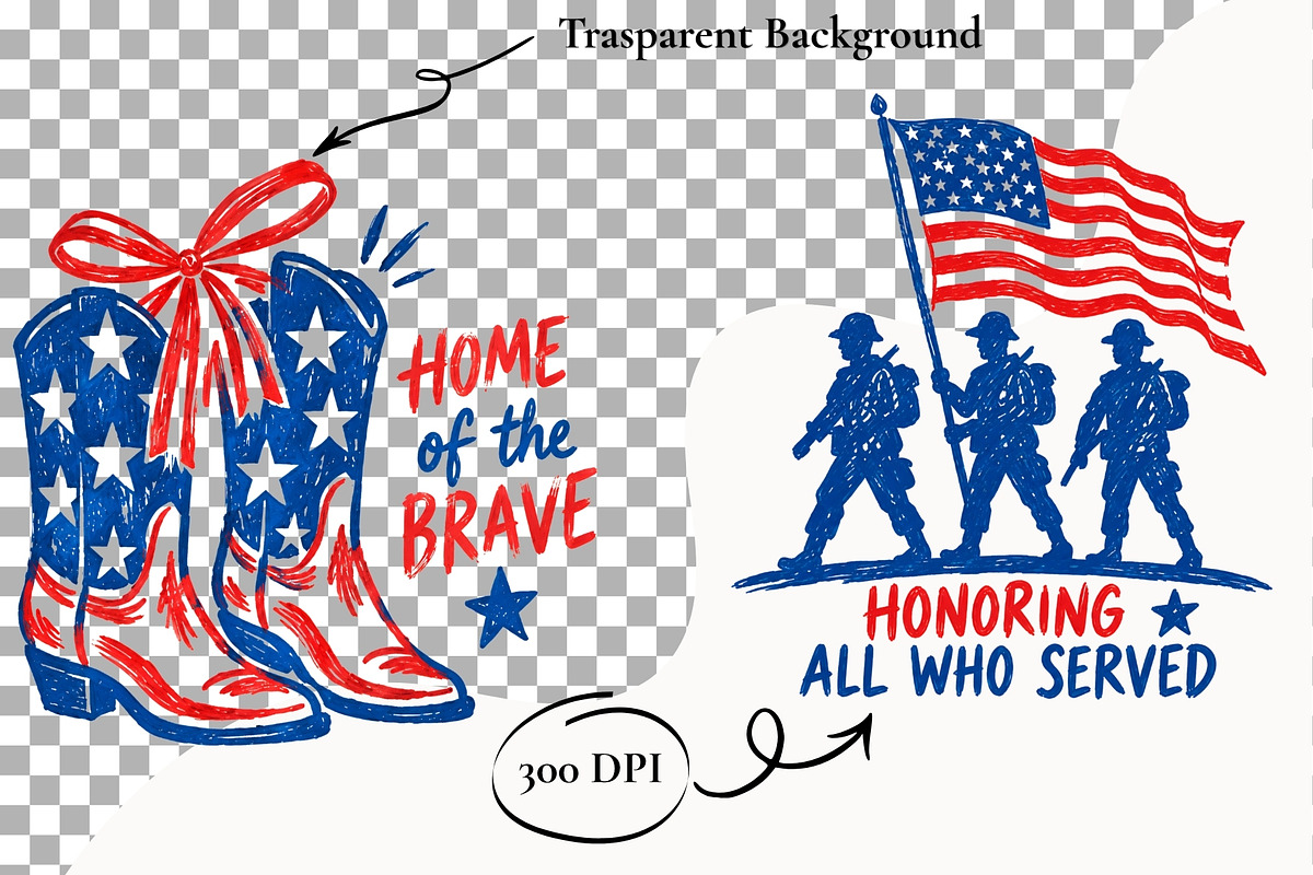 Veterans Day Clipart USA Patriotic, a Seasonal Illustration by SugarCloudStudioArt (Photo 2 of 4)