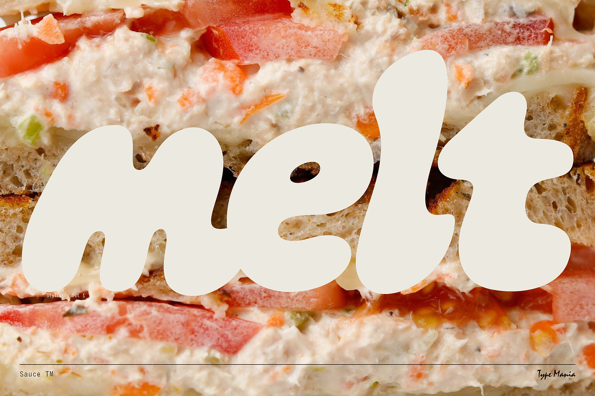Sauce TM – Bubbly Font, a Slab Serif Font by Type Mania (Photo 9 of 11)