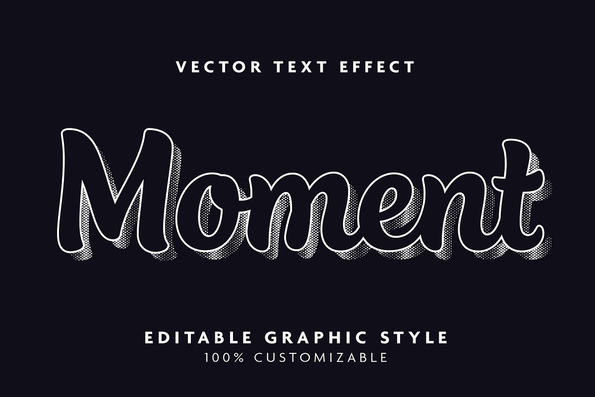 Halftone Retro Script Text Effect