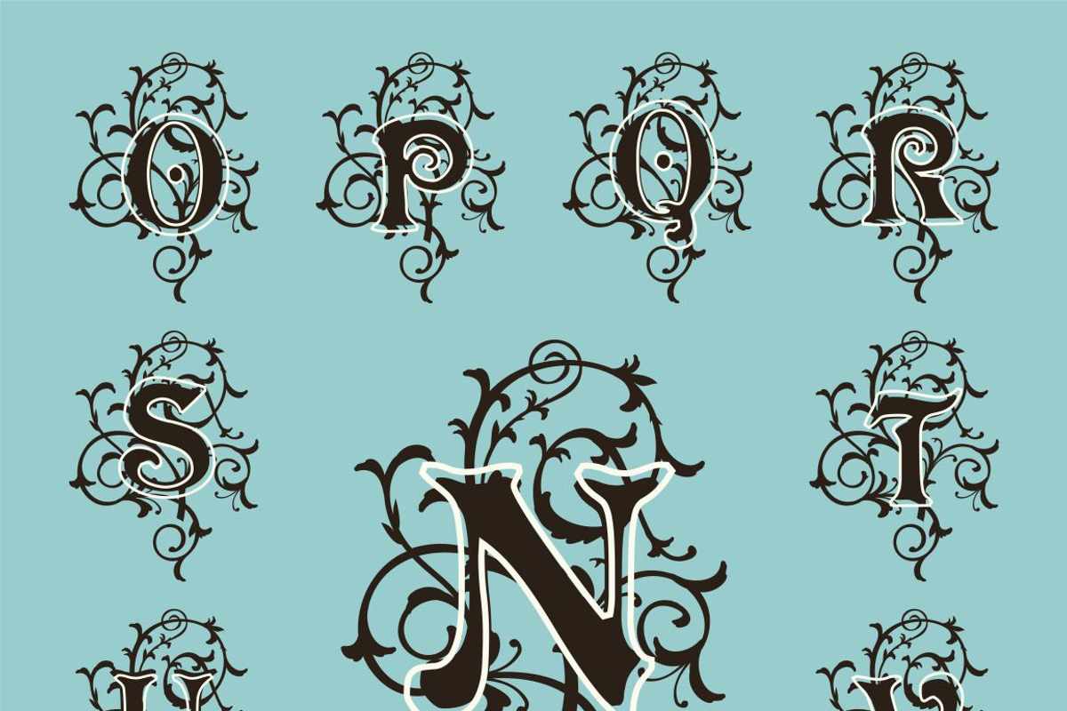 26 capital letters for monograms, a Branding & Logo Template by Pgmart