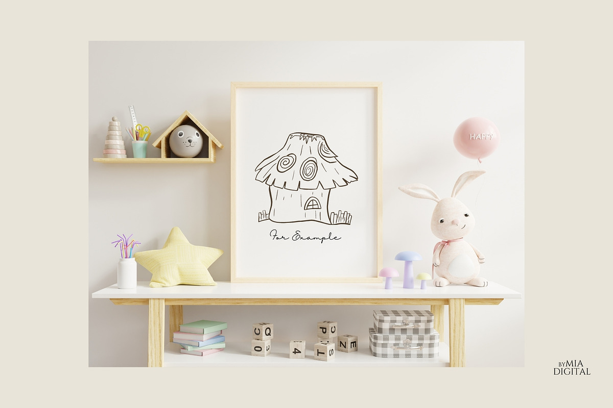 Wooden House Lineart Vector Cliparts, an Illustration by Mia Digital (Photo 3 of 5)