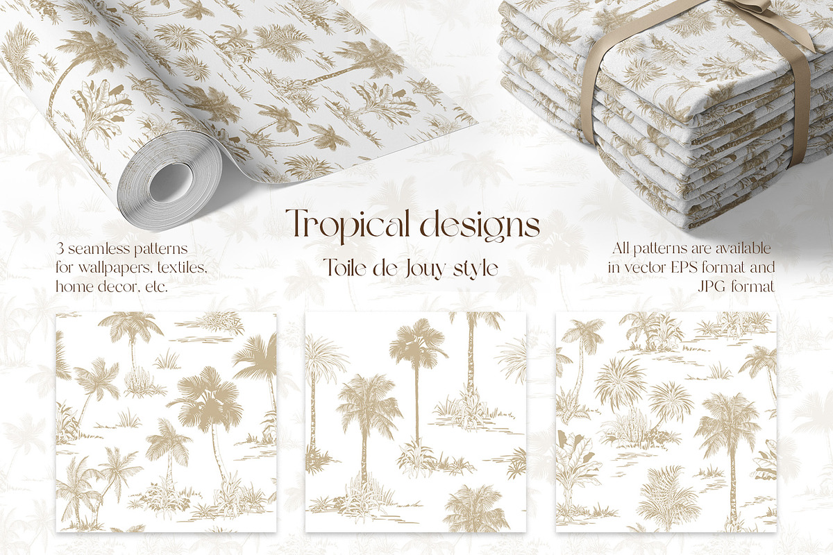 Palm Trees Pattern Collection, an Illustration by Jeanna Draw (Photo 3 of 11)