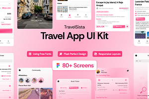 Travel Sista - Travel App UI Kits, an UI Kit Template by Semusim Visual