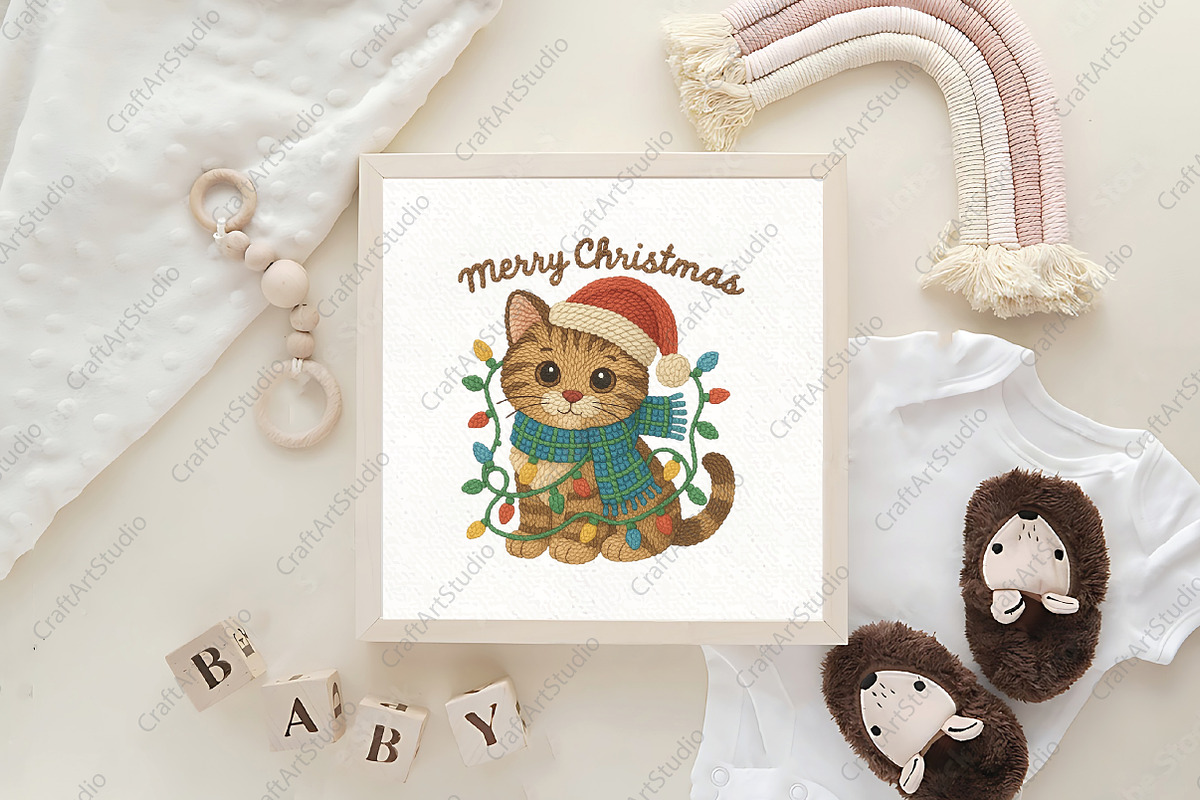 Crochet Christmas Kitten PNG, an Illustration by CraftArtStudio (Photo 4 of 4)