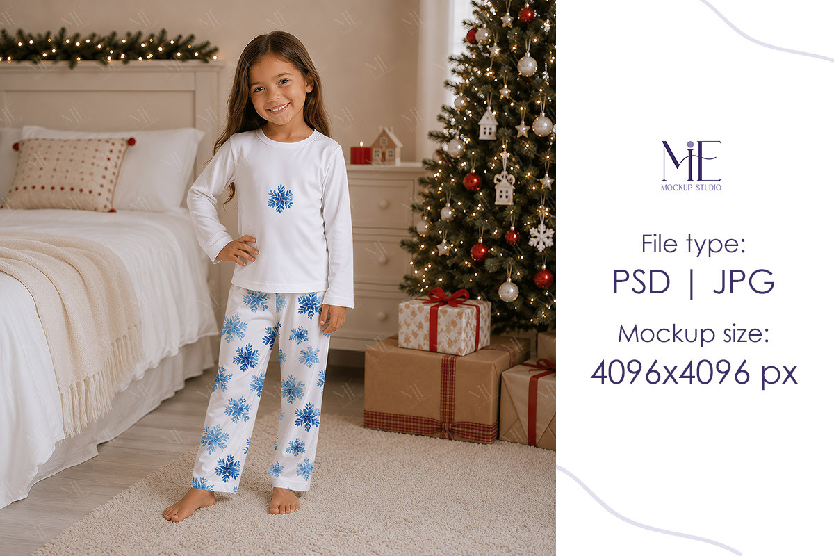 Christmas Pajama Clothing Mockup, a Shirt Mockup by Mie Mockup Studio (Photo 4 of 7)