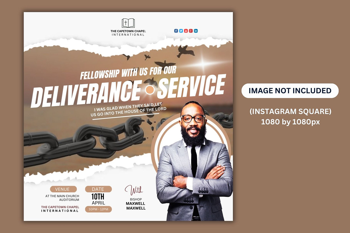Deliverance Church Service Template, a Social Media Template by Mishek Munene (Photo 1 of 4)