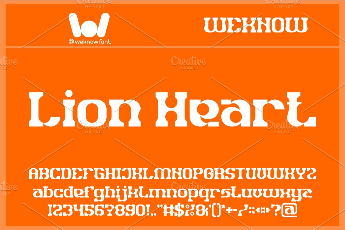 Lion Heart font, a Slab Serif Font by weknow (Photo 1 of 8)