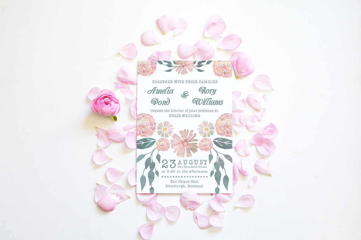 Pink Petal Stationary Mockup, a Print Template by Barn Owl Studio (Photo 2 of 2)