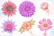 Coquette Birth Month Flowers Clipart, a Seasonal Illustration by Canvas Craft (Thumbnail 4 of 5)
