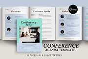 Conference Agenda Canva Template v3, a Magazine Template by 3.14&Co (Thumbnail 1 of 8)