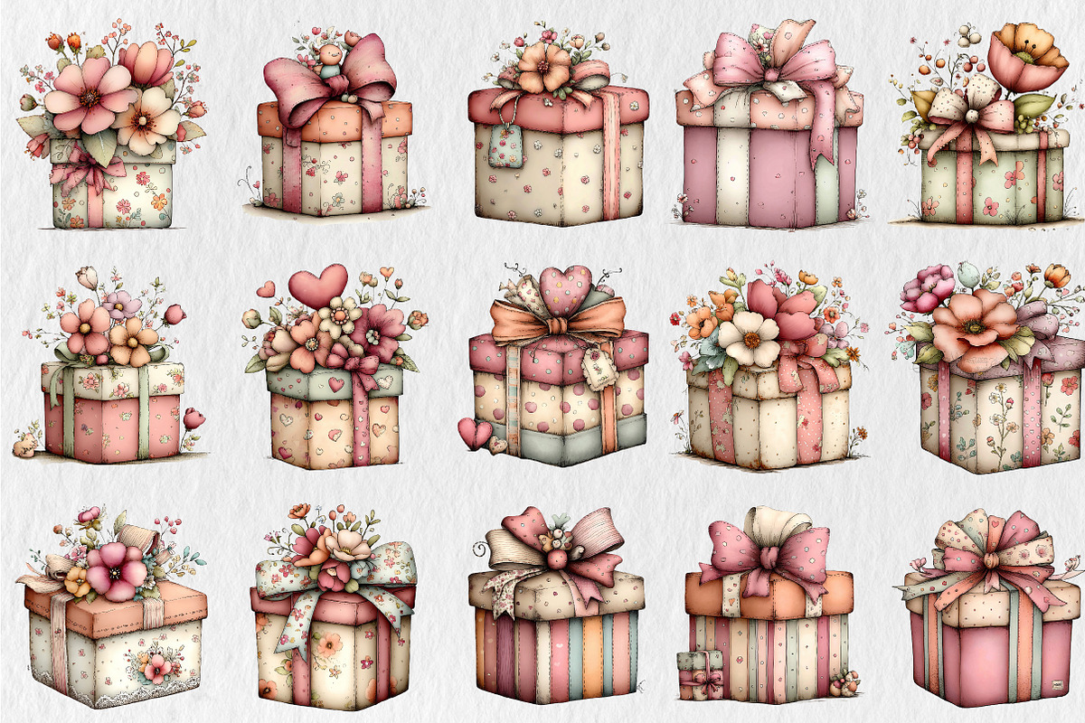 Mother's Day Gift Box Clipart, an Illustration by Rose Art (Photo 2 of 5)