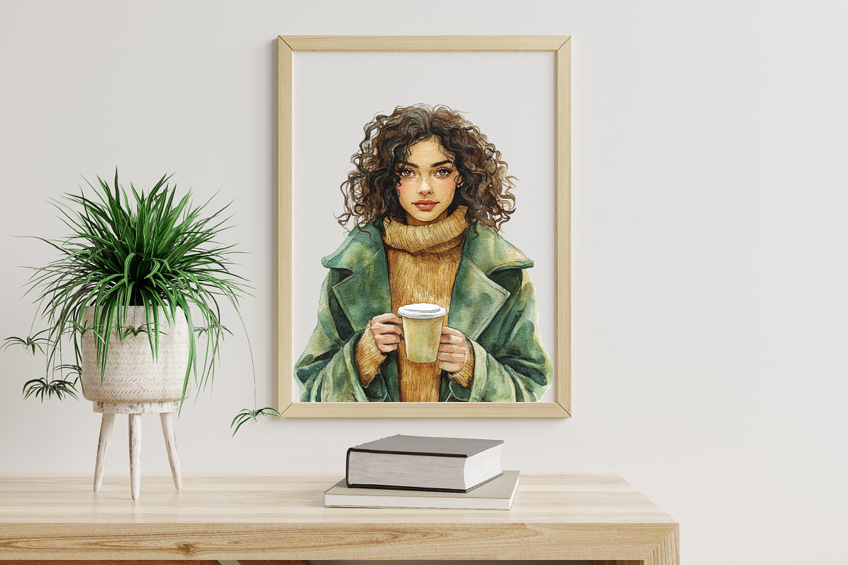 Autumn Coffee Girl Clipart PNG, an Illustration by Libby Wishes (Photo 6 of 6)
