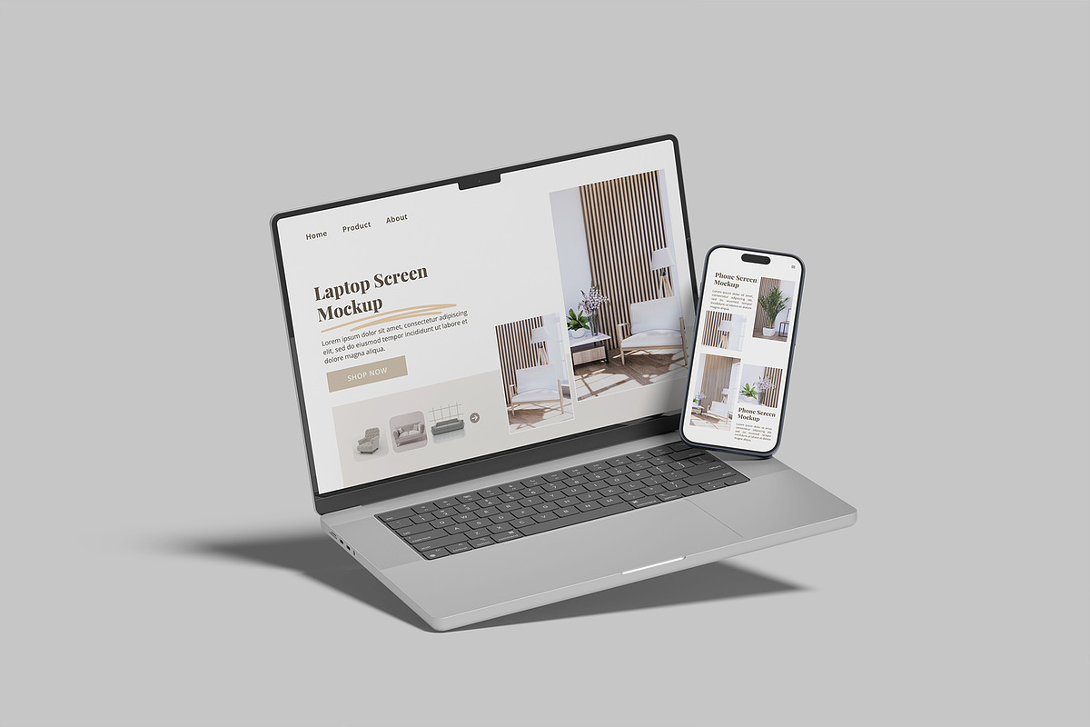 Macbook and iPhone Mockup, a Mac Mockup by lamorastudio (Photo 7 of 11)