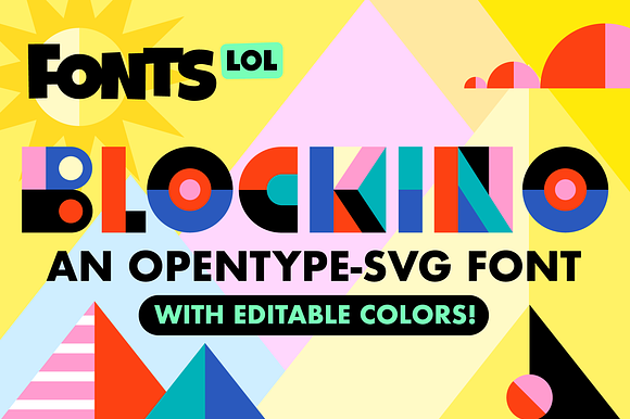 Blockino: Opentype-SVG Color Font preview 8