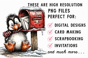 Christmas Peeking Penguin Clipart, an Illustration by Libby Wishes (Thumbnail 3 of 7)