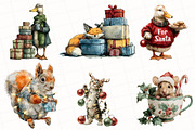 Whimsical Christmas Animals Clipart, an Illustration by OK Design (Thumbnail 4 of 5)