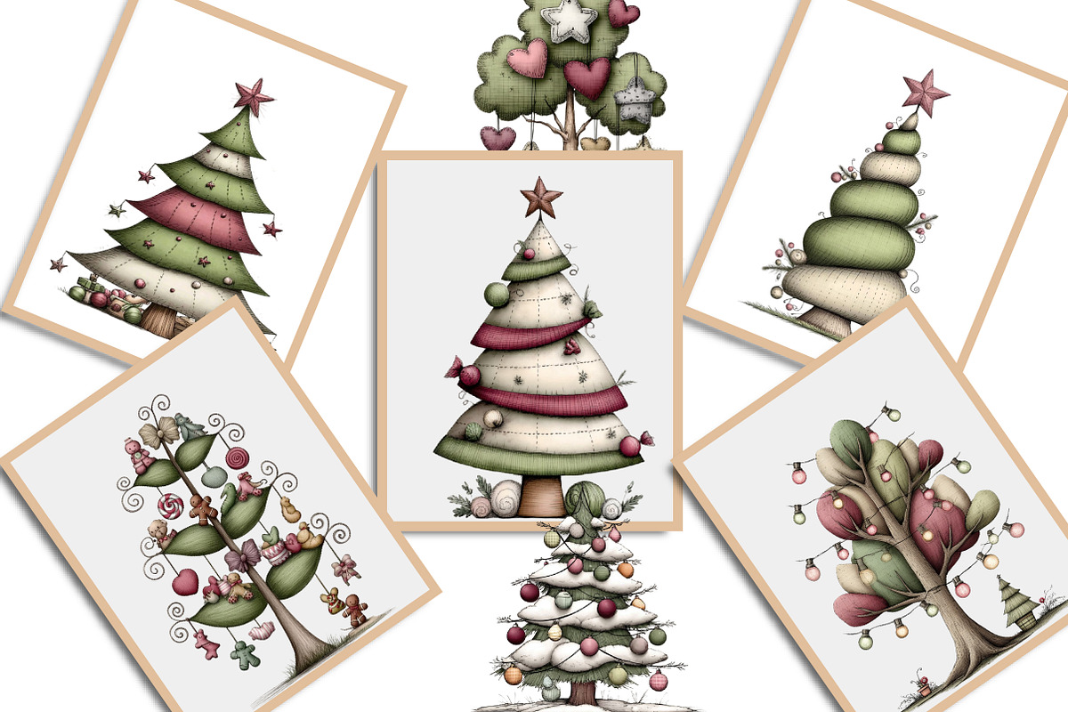 Whimsical Christmas Tree Clipart, an Illustration by Creative Art (Photo 6 of 11)