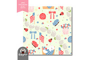 Patriotic Garden Seamless Pattern, a Pattern Graphic by KisbyArt (Thumbnail 3 of 3)
