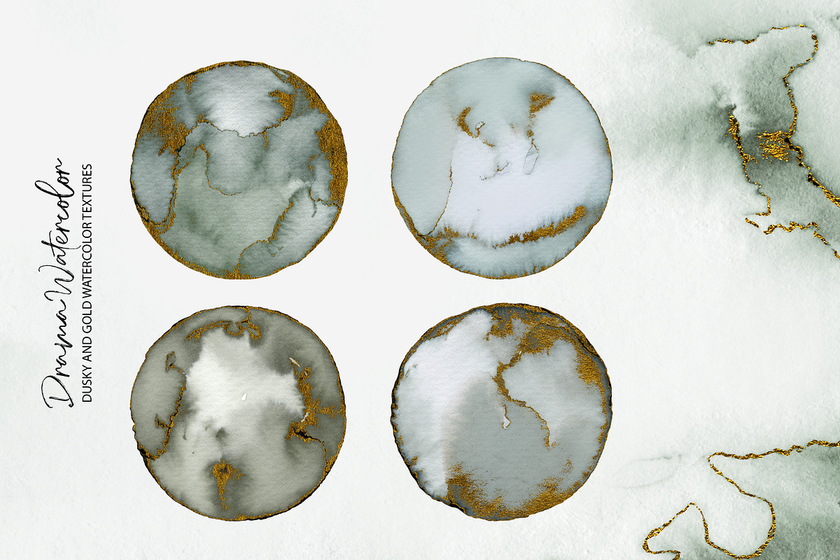 Dusky and Gold Watercolor Textures, a Texture Graphic by Marmoris.Arts (Photo 11 of 13)