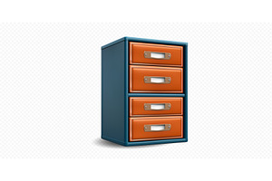 Colorful four-drawer cabinet with, an Object Illustration by ZinetroN
